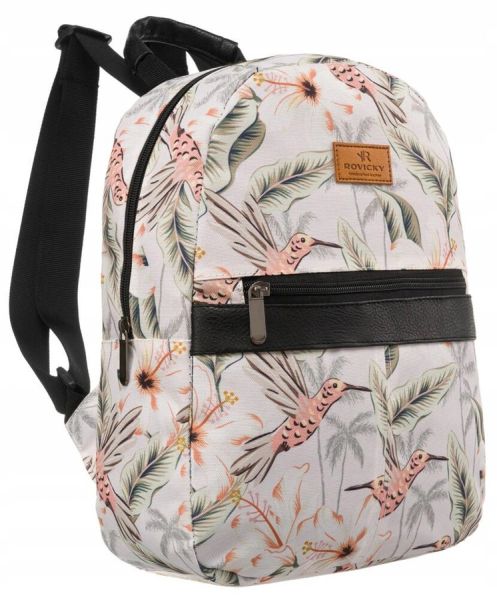 Plecak damski Rovicky R-PL15601 print ptaki. Plecaki ROVICKY, bez wzorów, z materiału, bez dodatków. Za 40.00 zł.