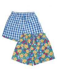 Frugi Dwustronne szorty "Raina" w kolorze niebieskim ze wzorem rozmiar: 104/110. Niebieskie szorty Frugi, bez wzorów, z bawełny. Za 109.52 zł.