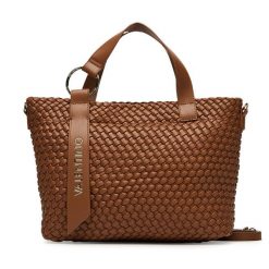 Torebka Valentino. Brązowe shopper bag Valentino, bez wzorów, bez dodatków. Za 649.99 zł.