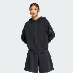 BLUZA Z KAPTUREM SOFT LUX Z SUWAKIEM NA CAŁEJ DŁUGOŚCI. Czarne bluzy z kapturem adidas, xl, bez wzorów, z bawełny, z kapturem. Za 349.00 zł.