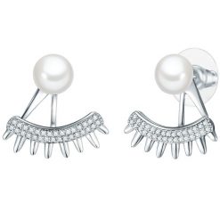 Lulu & Jane Mosiadz Cyrkonia Sztuczna perła Kolczyki 1 ct Damski. Białe kolczyki Lulu & Jane, z cyrkonią, srebrne. Za 359.99 zł.