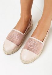 Różowe Espadryle na Plecionej Podeszwie z Siateczkową Cholewka Evarine. Czerwone espadryle Born2be, bez wzorów, bez obcasa. W wyprzedaży za 38.24 zł.