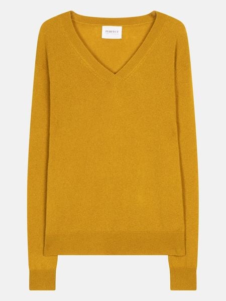 Perfect Cashmere Kaszmirowy sweter "Kalie" w kolorze musztardowym rozmiar: S. Żółte swetry Perfect Cashmere, s, bez wzorów, z kaszmiru, bez ramiączek. Za 343.41 zł.