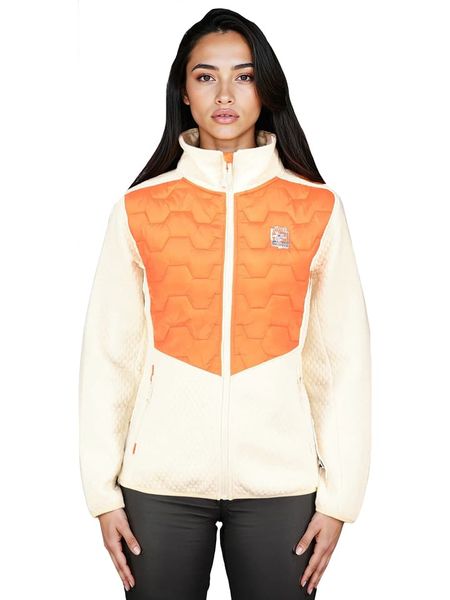 Geographical Norway Kurtka polarowa "Telsi" w kolorze kremowo-pomarańczowym rozmiar: L. Brązowe kurtki Geographical Norway, l, bez wzorów, z polaru, bez kaptura. Za 157.35 zł.