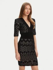 Marciano Guess Sukienka dzianinowa 5YGK20 5877Z Czarny Slim Fit. Czarne sukienki Marciano Guess, z aplikacjami, z dzianiny, bez kołnierzyka, bez ramiączek. Za 1,089.00 zł.