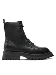DKNY Trapery Farren K2438890 Czarny. Czarne traperki DKNY, bez wzorów, ze skóry, bez obcasa, bez zapięcia. Za 1,299.00 zł.
