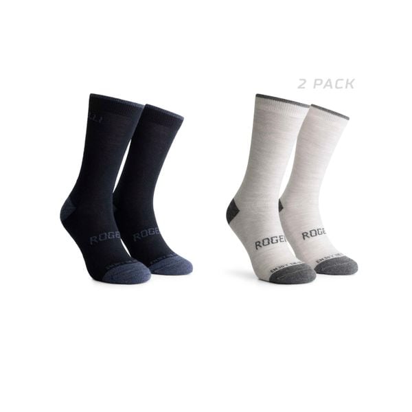 Skarpetki zimowe unisex Rogelli Merino z owczej wełny 2-pack. Niebieskie skarpetki Rogelli, bez wzorów, z wełny. Za 76.00 zł.