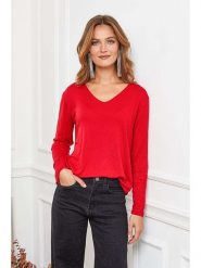 Joséfine Wełniany sweter "Abi" w kolorze czerwonym rozmiar: M. Czerwone swetry Joséfine, m, bez wzorów, z wełny, bez ramiączek. Za 160.96 zł.