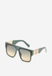 Zielone Okulary Przeciwsłoneczne z Filtrem UV z Szeroką Oprawką w Panterkę Grirena. Zielone okulary przeciwsłoneczne Born2be, bez wzorów, z jeansu. Za 39.99 zł.