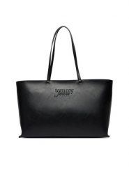 Tommy Jeans Torebka Tjw Must Tote AW0AW18455 Czarny. Czarne shopper bag Tommy Jeans, bez wzorów, z jeansu, bez dodatków. Za 409.99 zł.