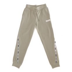 Puma Spodnie Tape 67402112. Zielone spodnie dresowe Puma, bez wzorów, z dresówki. Za 129.99 zł.