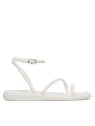 Crocs Sandały Miami Ankle Strap Sandal 212256 Beżowy. Brązowe sandały Crocs, bez wzorów, z tworzywa sztucznego, bez obcasa, na płaskiej podeszwie, bez zapięcia. Za 179.99 zł.