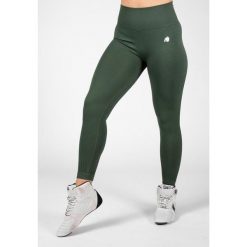 Legginsy sportowe damskie Neiro Bezszwowe. Zielone legginsy sportowe GORILLA WEAR, m, bez wzorów, na fitness i siłownię. Za 213.00 zł.