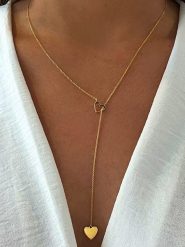 Les Petites Précieuses Pozłacany naszyjnik z elementem ozdobnym - dł. 55 cm rozmiar: onesize. Żółte naszyjniki Les Petites Précieuses, z materiału, pozłacane. Za 113.99 zł.