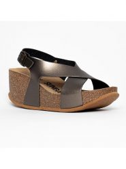Sunbay Sandały "Pavot" w kolorze srebrnym na koturnie rozmiar: 40. Szare sandały Sunbay, bez wzorów, z otwartym noskiem, bez obcasa, na koturnie, bez zapięcia. Za 151.90 zł.