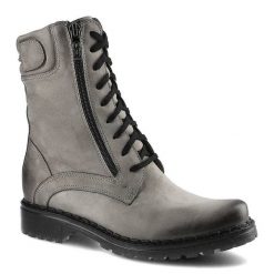 Szare Botki Simen Damskie Modne Buty Zimowe. Szare botki Simen, bez wzorów, z nubiku, bez obcasa, na płaskiej podeszwie, bez zapięcia. Za 339.00 zł.