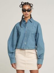 G-Star Koszula dżinsowa w kolorze błękitnym rozmiar: XL. Niebieskie koszule G-Star, xl, bez wzorów, z bawełny, retro, bez kołnierzyka, bez ramiączek. Za 266.66 zł.