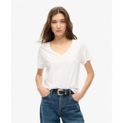 Koszulka z haftem V w slubie. Białe t-shirty sportowe Superdry, bez wzorów, z bawełny, bez ramiączek. Za 127.45 zł.