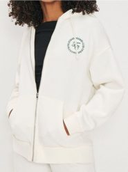 Bluza z kapturem - kremowy. Białe bluzy Sinsay, l, bez wzorów, bez ramiączek, z kapturem. Za 29.99 zł.