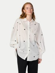YAS Koszula Heart 26027777 Biały Regular Fit. Białe koszule YAS, bez wzorów, z bawełny, bez kołnierzyka, bez ramiączek. Za 159.99 zł.