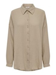 ONLY Koszula "Thyra" w kolorze beżowym rozmiar: XL. Brązowe koszule ONLY, xl, bez wzorów, z bawełny, bez kołnierzyka, bez ramiączek. Za 57.20 zł.