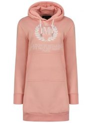 Maison Montaigne Sukienka dresowa "Giqueen" w kolorze szaroróżowym rozmiar: S. Różowe sukienki Maison Montaigne, s, bez wzorów, z dresówki, bez kołnierzyka, bez ramiączek, mini. Za 105.63 zł.