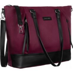 Shopperka bordowa David Jones 6711-4A BORDO. Czerwone torebki klasyczne David Jones, bez wzorów, z materiału, bez dodatków. Za 159.99 zł.