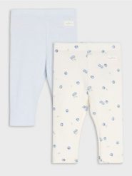 Bawełniane legginsy z dzianiny interlock 2 pack - kremowy. Białe legginsy sportowe Sinsay, l, bez wzorów, z bawełny. Za 19.99 zł.