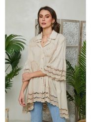 Lin Passion Koszula w kolorze beżowym rozmiar: 36/38. Brązowe koszule Lin Passion, bez wzorów, z bawełny, klasyczne, bez kołnierzyka, bez ramiączek. Za 232.95 zł.