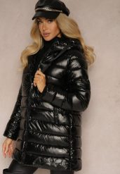Czarna Pikowana Kurtka z Kapturem Zinilla. Czarne kurtki Renee, l, bez wzorów, z jeansu, eleganckie, z kapturem. W wyprzedaży za 139.99 zł.