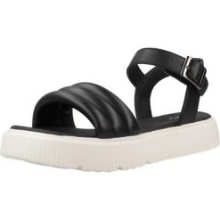 Sandały GEOX J SANDAL KODETTE GIR Czarny. Czarne sandały Geox, bez wzorów, ze skóry, sportowe, bez obcasa, bez zapięcia. Za 214.99 zł.