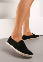 Czarne Tenisówki Espadryle Slip On Na Płaskiej Podeszwie Liodelia. Czarne espadryle Born2be, bez wzorów, z jeansu, klasyczne, bez zapięcia. W wyprzedaży za 55.24 zł.