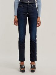 G-Star Dżinsy - Skinny fit - w kolorze granatowym rozmiar: W30. Niebieskie jeansy G-Star, z aplikacjami, ze skóry, klasyczne, z podwyższonym stanem. Za 217.99 zł.