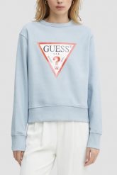 GUESS Błękitna damska bluza Original, Rozmiar XS. Niebieskie bluzy Guess, s, z aplikacjami, bez ramiączek, bez kaptura. W wyprzedaży za 251.99 zł.
