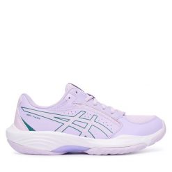 Buty halowe Asics. Fioletowe buty treningowe ASICS, bez wzorów, bez zapięcia. Za 369.99 zł.