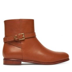 Botki LAUREN RALPH LAUREN. Brązowe botki Lauren Ralph Lauren, bez wzorów, bez obcasa, na płaskiej podeszwie, bez zapięcia. Za 659.99 zł.