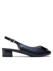 Caprice Czółenka 9-29502-42 Granatowy. Niebieskie czółenka Caprice, bez wzorów, ze skóry, bez obcasa, bez zapięcia. Za 223.99 zł.