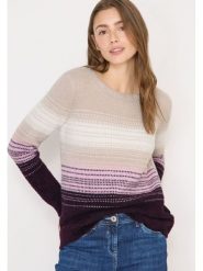 Cecil Sweter w kolorze beżowo-fioletowym rozmiar: L. Brązowe swetry Cecil, l, bez wzorów, bez ramiączek. Za 196.70 zł.