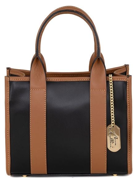 Anna Morellini Skórzana torebka w kolorze czarno-jasnobrązowym - 28 x 23 x 12 cm rozmiar: onesize. Brązowe torebki klasyczne Anna Morellini, bez wzorów, z materiału, przez ramię, bez dodatków. Za 304.99 zł.