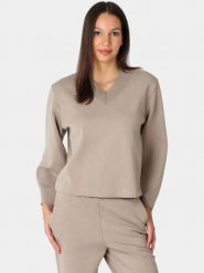 Sweter Damski Luhta Hiidis. Brązowe swetry Luhta, s, bez wzorów, z bawełny, klasyczne, bez ramiączek. Za 399.00 zł.