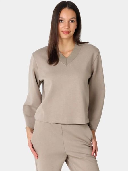 Sweter Damski Luhta Hiidis. Brązowe swetry Luhta, s, bez wzorów, z bawełny, klasyczne, bez ramiączek. Za 399.00 zł.