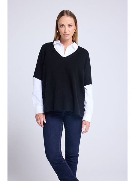 Maison Héritage Cashmere Kaszmirowy sweter w kolorze czarnym rozmiar: S/M. Czarne swetry Maison Héritage Cashmere, m, bez wzorów, z kaszmiru, bez ramiączek. Za 509.45 zł.