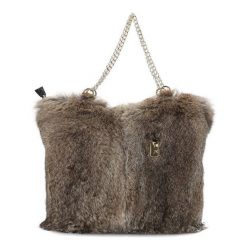 Brązowa Torebka Damska Luka-Pelli Z Naturalnym Futrem Z Królika. Brązowe torebki klasyczne Luka-Pelli, bez wzorów, bez dodatków. Za 620.99 zł.