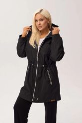Czarna przejściowa kurtka damska Nala z kapturem PLUS SIZE XXL OVERSIZE WIOSNA. Czarne kurtki Moda Size Plus Iwanek, na jesień, plus size, bez wzorów, z jeansu, biznesowe, z kapturem. Za 389.90 zł.