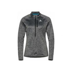 Bluza tech. damska Odlo Mid layer 1/2 zip TENCIA. Czarne bluzy ODLO, na zimę, bez wzorów, sportowe, bez ramiączek, bez kaptura. W wyprzedaży za 239.99 zł.