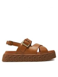 Liu Jo Sandały Lovely Sandal 01 BA4131 P0102 Brązowy. Brązowe sandały Liu Jo, bez wzorów, ze skóry, bez obcasa, na koturnie, bez zapięcia. Za 529.99 zł.