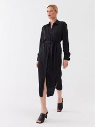 Calvin Klein Sukienka koszulowa K20K205697 Czarny Regular Fit. Czarne sukienki Calvin Klein, bez wzorów, z syntetyku, bez kołnierzyka, bez ramiączek, koszulowe. Za 529.99 zł.
