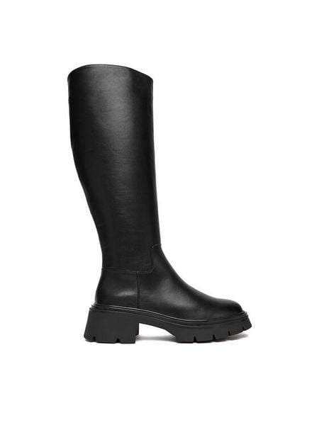 Badura Kozaki C-ANIKA-MX1065-11 Czarny. Czarne kozaki Badura, bez wzorów, ze skóry, bez obcasa, na płaskiej podeszwie, bez zapięcia. Za 449.99 zł.