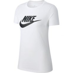 WMNS NSW Essential t-shirt 100. Białe t-shirty Nike, xl, bez wzorów, casualowe, bez kołnierzyka, bez ramiączek. Za 115.66 zł.