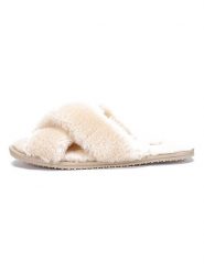 ISLAND BOOT Kapcie "Fluffy" w kolorze kremowym rozmiar: 39. Brązowe kapcie Island Boot, bez wzorów. Za 88.23 zł.